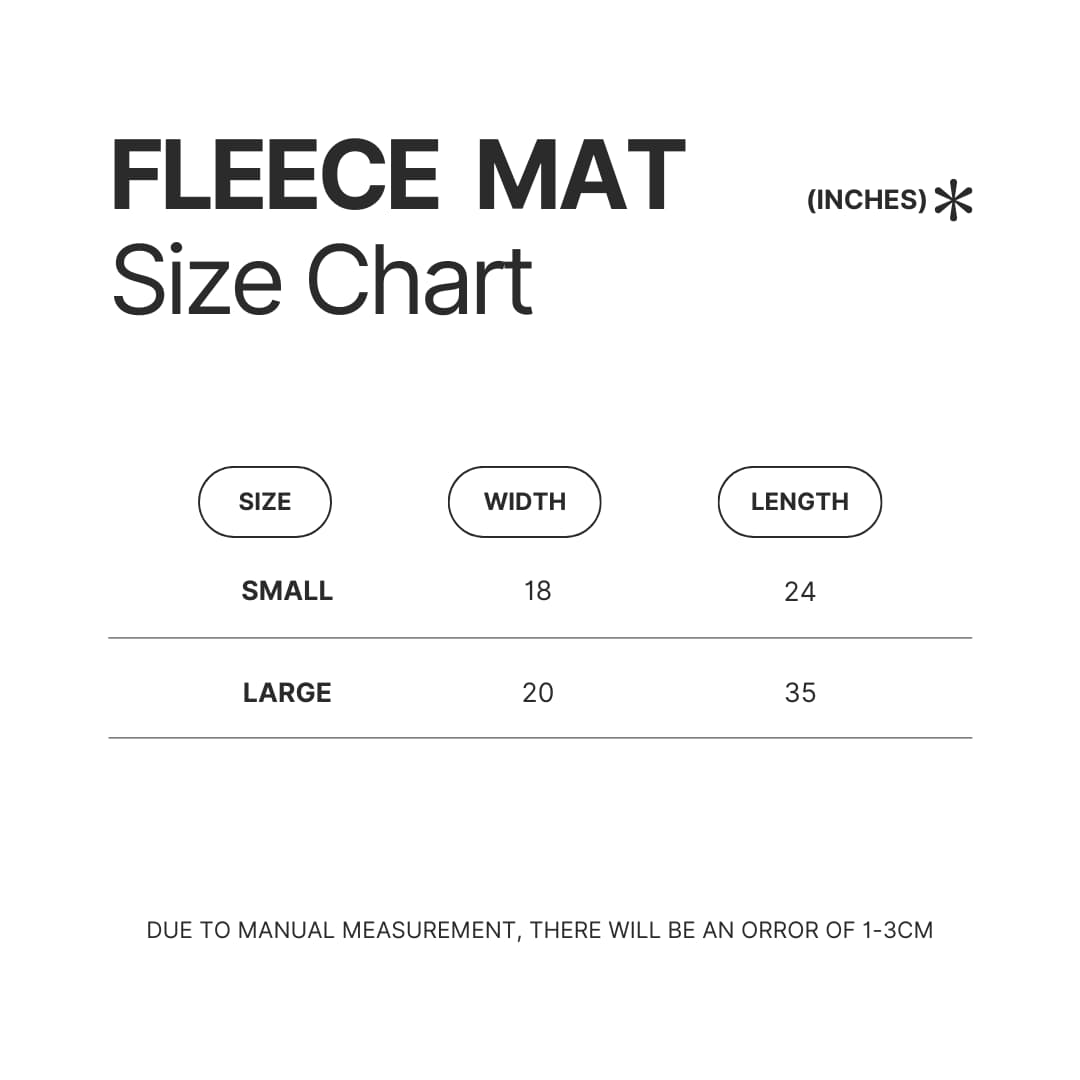 Fleece Mat Size Chart - Initial D Shop